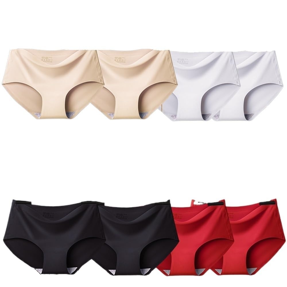 Conjunto de 8 bragas para mujer, ropa interior sin costuras, talla grande, ropa interior cómoda, lencería de satén de seda, ropa interior saludable (03, 8 unidades, XL)