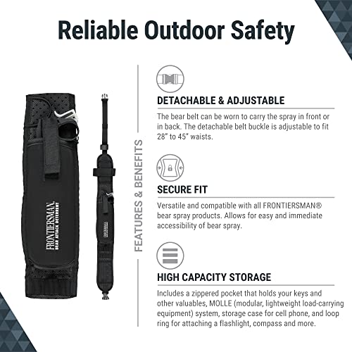 SABRE Frontiersman Bear Spray Holster for 7.9 & 9.2 Oz. Canisters, Nylon Chest, Belt, Waist, & 3-in-1 Options Available, Adjustable Straps, Strong Elastic Prevents Canister Loss, Hook & Loop Design