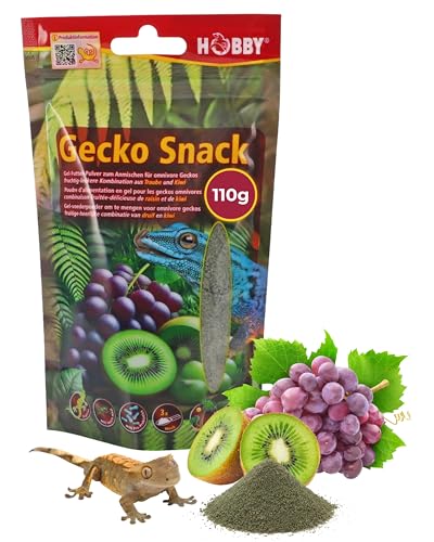 Hobby Terraristik Gecko Snack Traube/Kiwi – Fruchtiges Gel-Futter für Geckos | 1 Stück | Mit Insektenmehl, Probiotika & Präbiotika für gesunde Verdauung