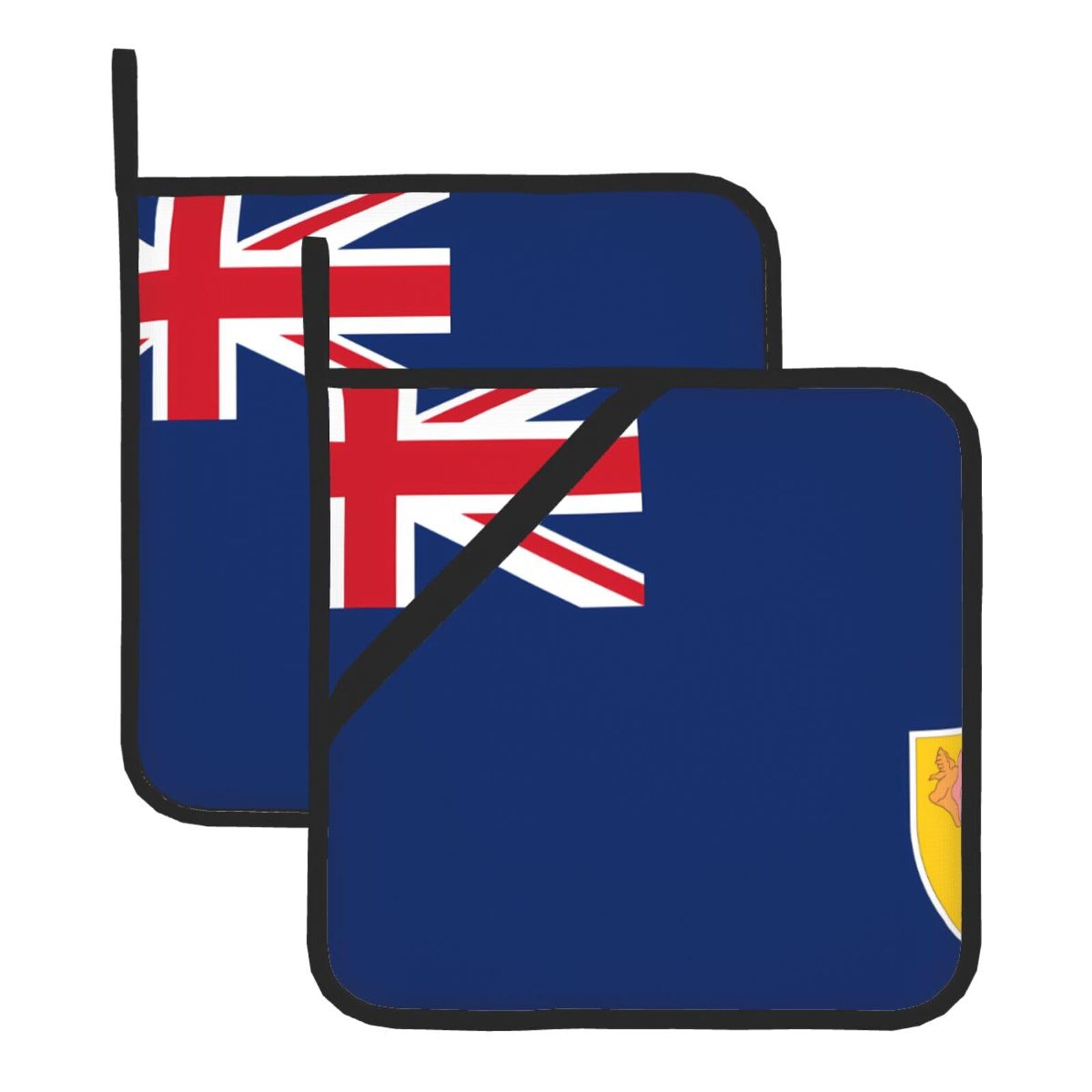 Flag of the Turks and Caicos Islands Square Heat Resistant Trivet Set Thick and Durable for Baking Barbecue Cookware Oven