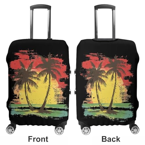 Beach Palm Trees Travel Luggage Cover for Suitcase 19-32 Inches Elastic Washable Baggage Protector3