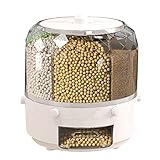Dispensador De Alimentos Giratorio De Rejilla, Dispensador De Cereales Giratorio Transparente, Cubo De Arroz De Rejilla Giratoria, Cubo De Almacenamiento De Alimentos De Rejilla Para Cocina Doméstica