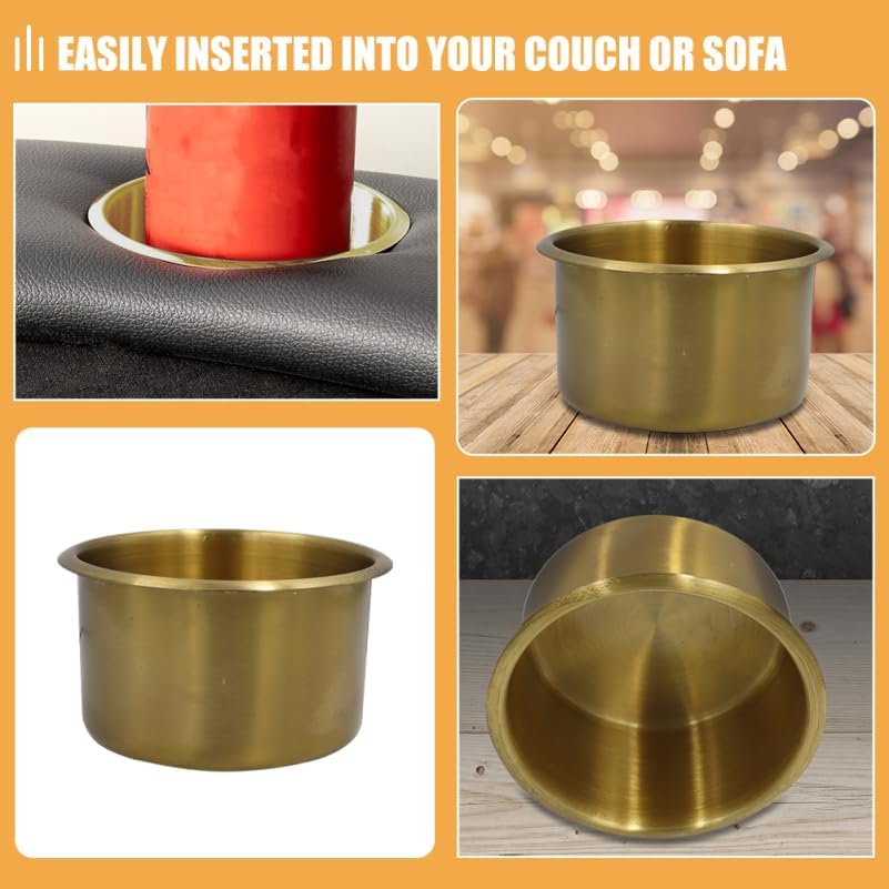 SOLUSTRE Car Cup Holder Insert 2-Pack 4.01X4.01X2.16In Replacement Beverage Holders for Sofa Boat Rv Truck Vehicle Cup Holder Insert for Stable Drink Convenience