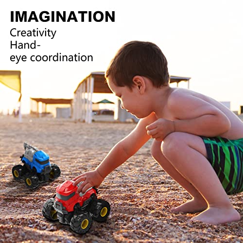 Sethland Construction Toys Monster Trucks 1:43 Pull Back Cars Toys For Boys, 3 Pack Friction Powered Push And Go Cars, Trucks Toys Vehicles Set For Toddlers Kids 3+ Year Old Boys Girls #TOP5