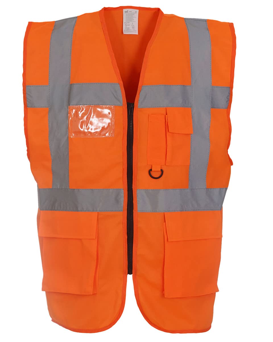 Executive Hi Viz Vis Vest High Visibility Zip Vest Safety Waistcoat Multi Pocket Zip Front ID Badge Holder comes in 9 colours Supplied by Simply Hi Vis Clothing UK