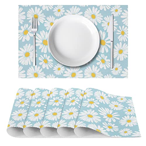 Sets de table résistant à la chaleur tissu Oxford lavable fleurs