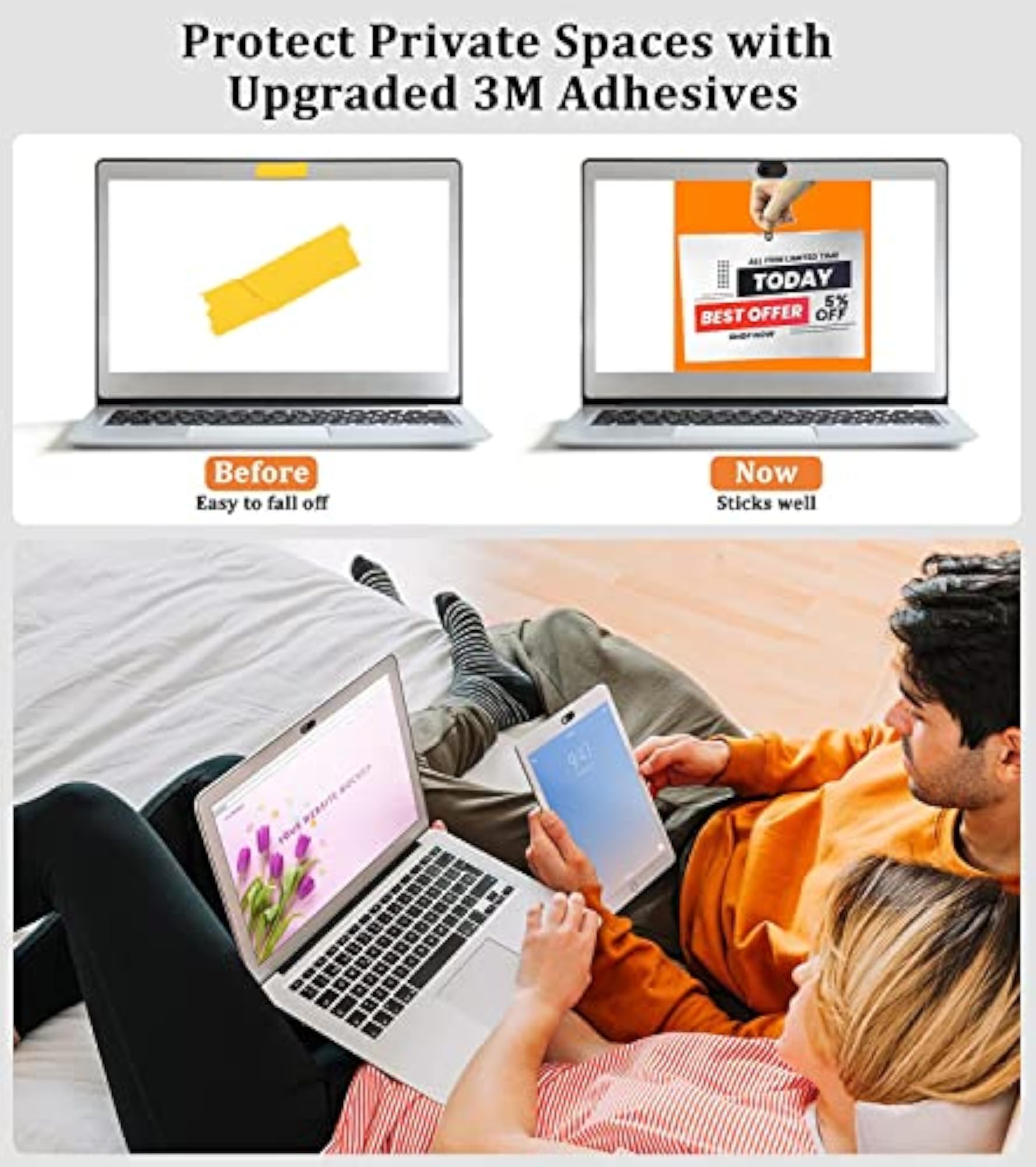 Webcam Cover (3 Pack) for Laptop and Devices