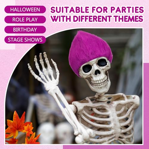 Image of Geyoga 1 Pcs Funny Wig Crazy Hair for Halloween Party,Purplish Red