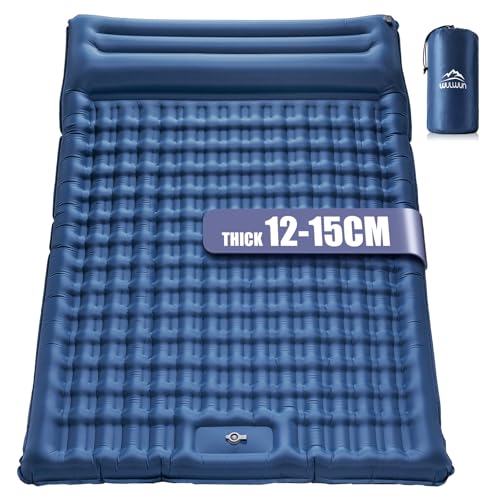 wulwun Materasso da Campeggio Autogonfiabile Double, 12-15CM di Spessore, Materasso Gonfiabile per 2...