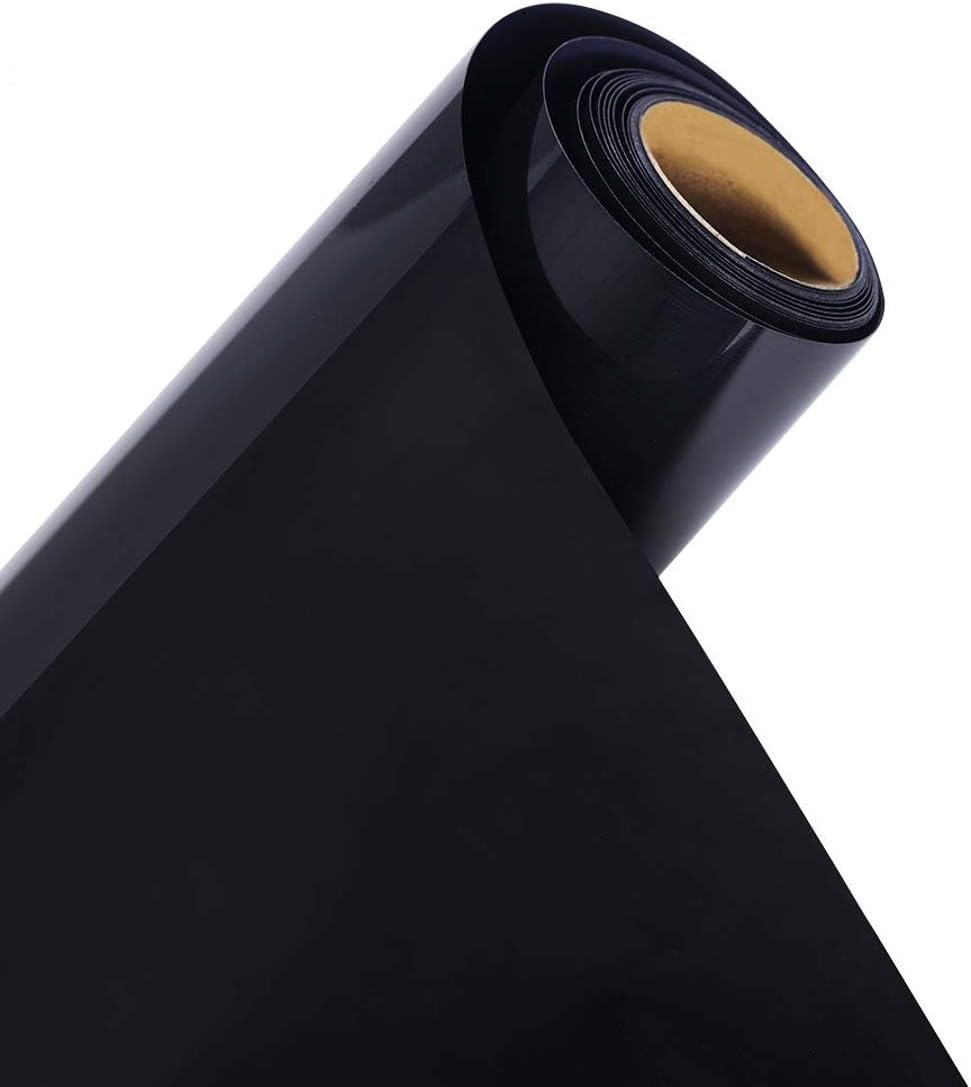 Waloden Black Heat Transfer Vinyl 12 Inch by 8.2 Feet for T-Shirts, Hats, Clothing, Iron on HTV Compatible with Cricut, Cameo, Heat Press Machines, Sublimation (Black)