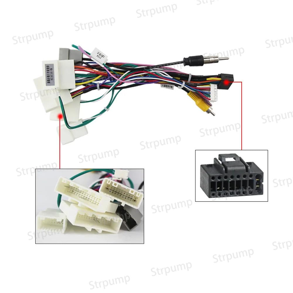 16pins Car Radio Power Harness Cable Wire Compatible for Nissan Teana/X-Trail/Sylphy/Tiida Without Factory AMP Support OEM Camera/USB