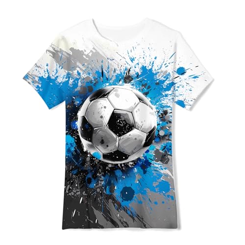 Image of 3D Graphic Short Sleeve Shirts Boys Girls Cool T-Shirt Unisex Novelty Tees for 7-12 Years Teens