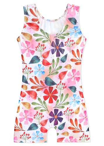 Image of HOZIY Gymnastics Leotards for Girls Unicorn Aurora Rainbow Mermaid Dinosaur Cupcake Sparkle Biketard Toddlers Kids Children