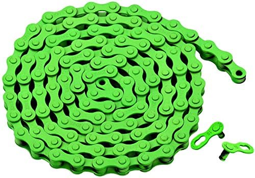 ZONKIE Single-Speed Bicycle Chain 1/2 x 1/8 Inch 116 Links (Green, 1/2" ร1/8" 116 Links)
