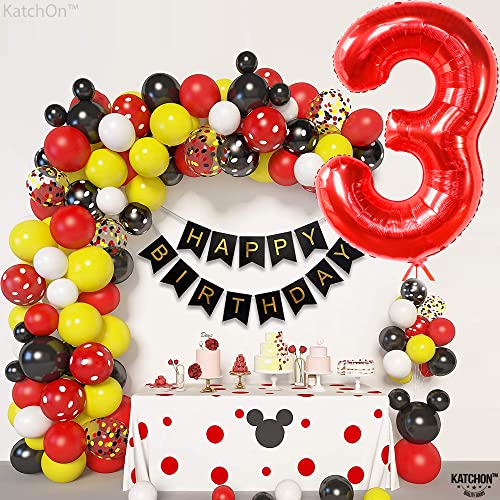 Image of KatchOn Red Number 3 Balloon 40 Inch, 3 Birthday Decorations