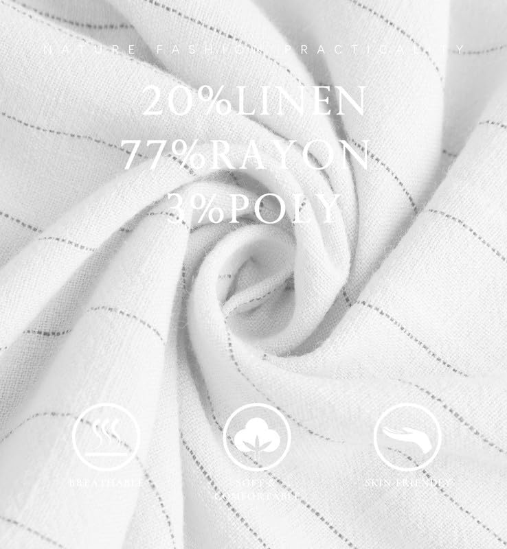 Les umes Womens Wide Leg Pants High Waist Linen Rayon Blend Harem Trousers Plus Size with Pockets Elastic Waist Casual Summer - Image 6