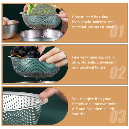 Colador cesta de acero inoxidable para cocina miniatura 4