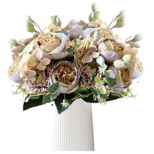 Ramo de flores artificiales de peonía falsa seda hortensia ramo de claveles realistas bayas arreglos florales decoración de mesa