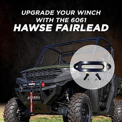 Southern Powersports Atv Utv Rzr, Turbo, General, Ranger, Maverick, X3, Pioneer, Teyrx, Mule, Viking, Rhino, Wolverine 6061 Aluminum Black 6'' Hawse Fairlead Synthetic Winch Rope 3500-5500Lb #TOP2