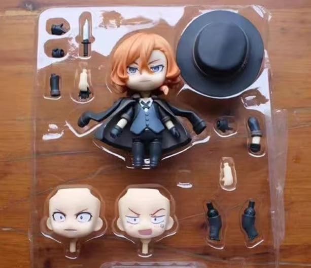 Miniatura 4 de QAHEART Nakahara - Figuras de Chuuya, 2 piezas de Dazai Osamu, figura de anime de PVC movible intercambiable, figura de acción de anime