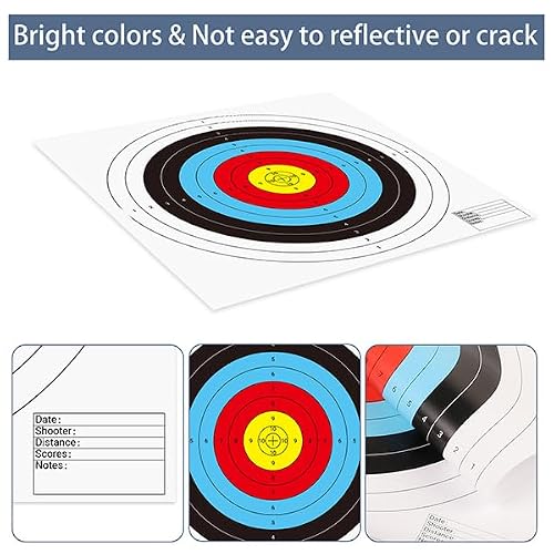 suituts 100 Pcs Bullseye Paper Shooting Targets with 4 Pcs Archery Target Pins, Archery Targets Paper 16x16 Inch 10 Ring Bow and Arrow Targets for Indoor or Outdoor Range - Thumbnail 3