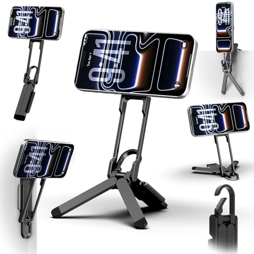 COMAN DP58 Magnetic iPhone Tripod, Portable Phone Tripod with Carabiner