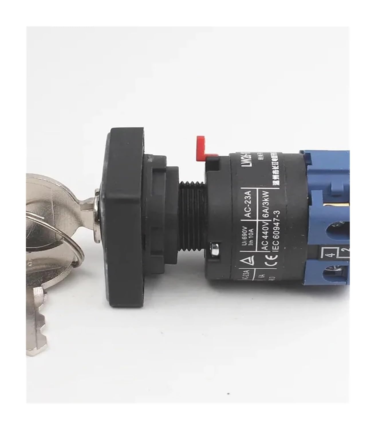 LW26-10 C02/1 Two Gear 10A 690V Single Hole 16mm Key Power Cut-Off Rotary Cam Switch Universal Conversion