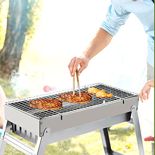 Barbecue à charbon pliable en acier inoxydable avec grille à boucle stable - 5