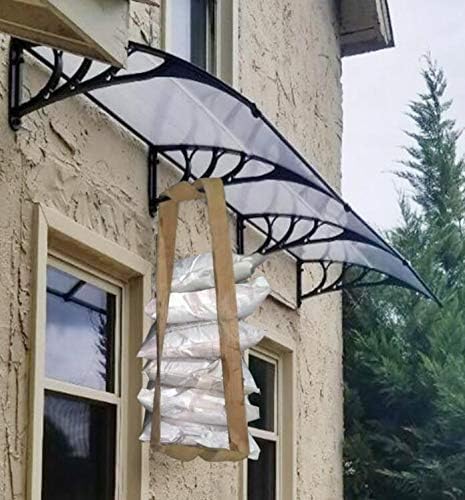 Miniatura 9 de MCombo Toldo para ventana de 38 x 116 pulgadas, para exteriores, toldo de policarbonato para puerta, para patio, 6055-4012 (soporte blanco puro +