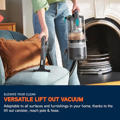 Vax LiftOut Reach Pet-Design Corded Upright Bagless Vacuum Cleaner, Lightweight, Handheld Tool Attachments for Pet Hair, Car, Upholstery, Bed, Home cleaning, 600W, 6.4kg, Graphite/Teal, CDUP-LORP