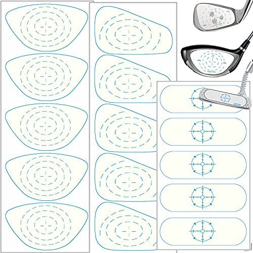 FINGER TEN Golf Club Impact Tape Labels 375 Stickers Oversized for Irons Driver Woods Putters Professional Golf Ball Hitting Recorder Swing Trainer for Men Women (375 Stickers(Irons&Woods&Putters))