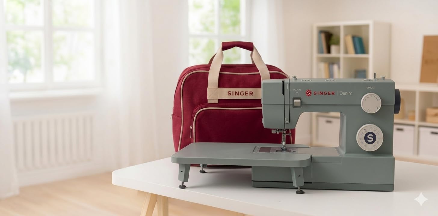 Singer Heavy Duty HD6335M macchina per cucire per tessuti pesanti con piano allungabase eborsa singer bordeaux esclusiva CucireOnline