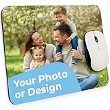Cimpress Personalised Mousepad, Customise Mouse Mat with Photo, Logo or Text, 24 x 20 cm, Soft Fabric Surface, Rubber Base, for School, Office, Birthday Gifts, Gaming or Creatives