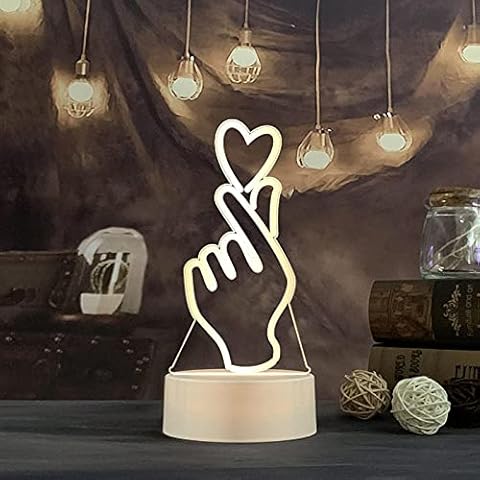 MHLYY 3D Night lamp USB Battery Desk lamp Headlights-USB Monochrome Warm Yellow Light_Careful Cover