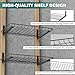 EVERHANGER Garage Wall Shelves 12x18 Inch, Wall Mounted Storage Shelf, Metal Shelf Rack, Heavy-Duty Shelf Organizer 2 Pack, Black