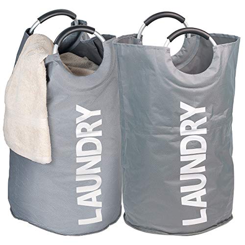 Rosenstein & Söhne Wäschesack: 2er-Set Moderne Wäschesammler mit...