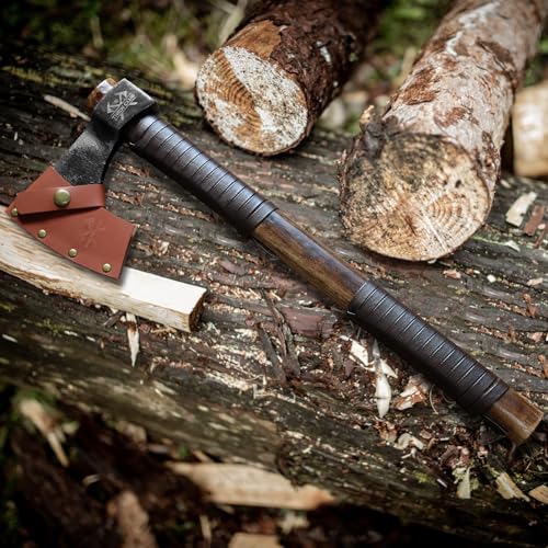 19" Throwing Axe, 2 Pack Throwing Tomahawk with Leather Sheath, 1065 High Carbon Steel and Beech Wooden Handle, Well Balanced Great for Axe Throwingg Game, Competition and Recreation by THRWCLUB - Image 6
