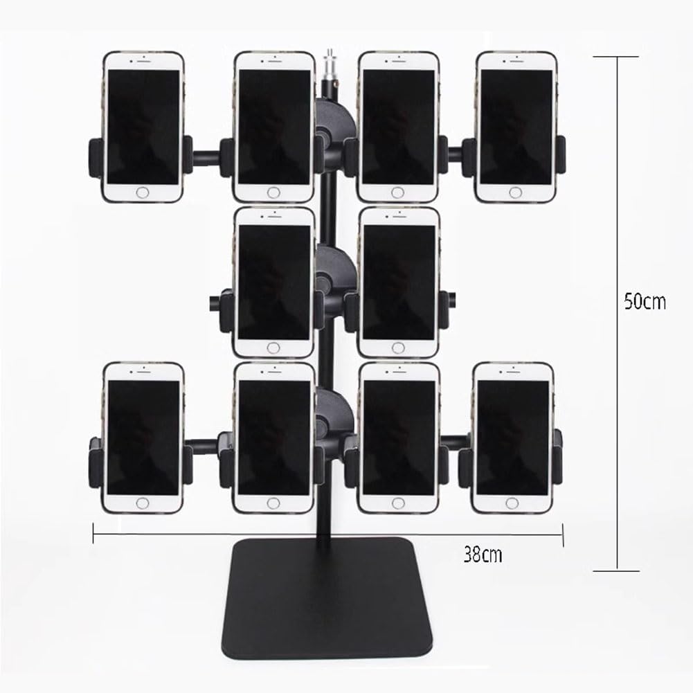 Cell Phone Stand Adjustable Phone Holer for Desk, Holders for Multiple Cell Phones at The Same time, Computer Office Desk Accessories (Black 4+2+4)