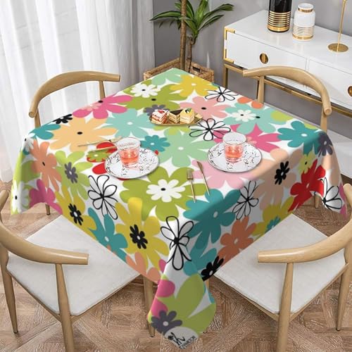 Nappe carrée bohème florale lavable pour protéger votre table de fête - 2