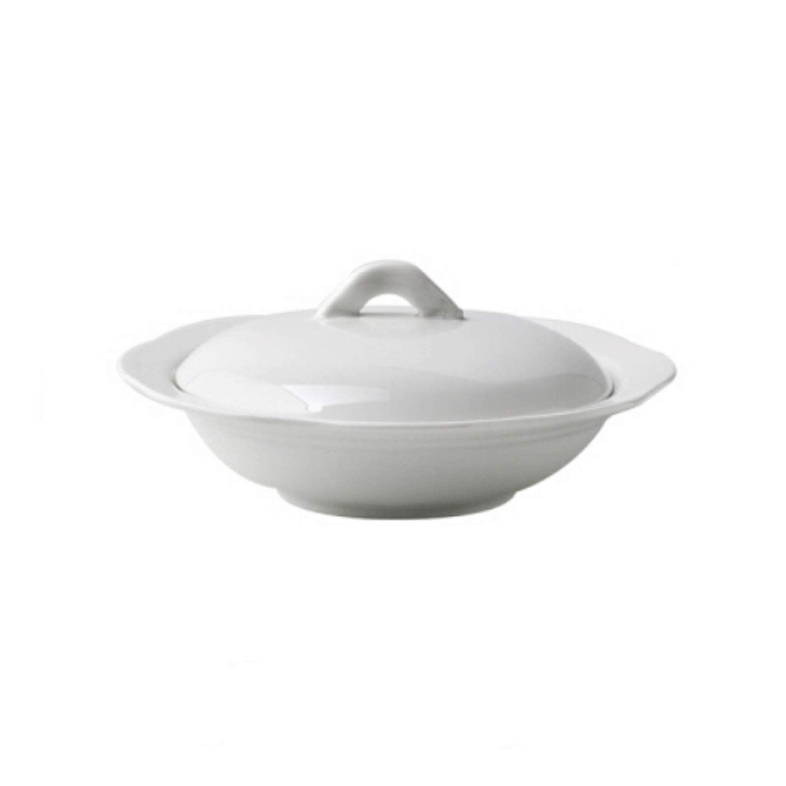 Beurrier Plat de beurre de céramique blanc, grand porte-beurre avec couvercle et poignée, peut être utilisé pour la poêle à beurre dans les restaurants de l'hôtel, Conteneur de beurre multifonctionnel