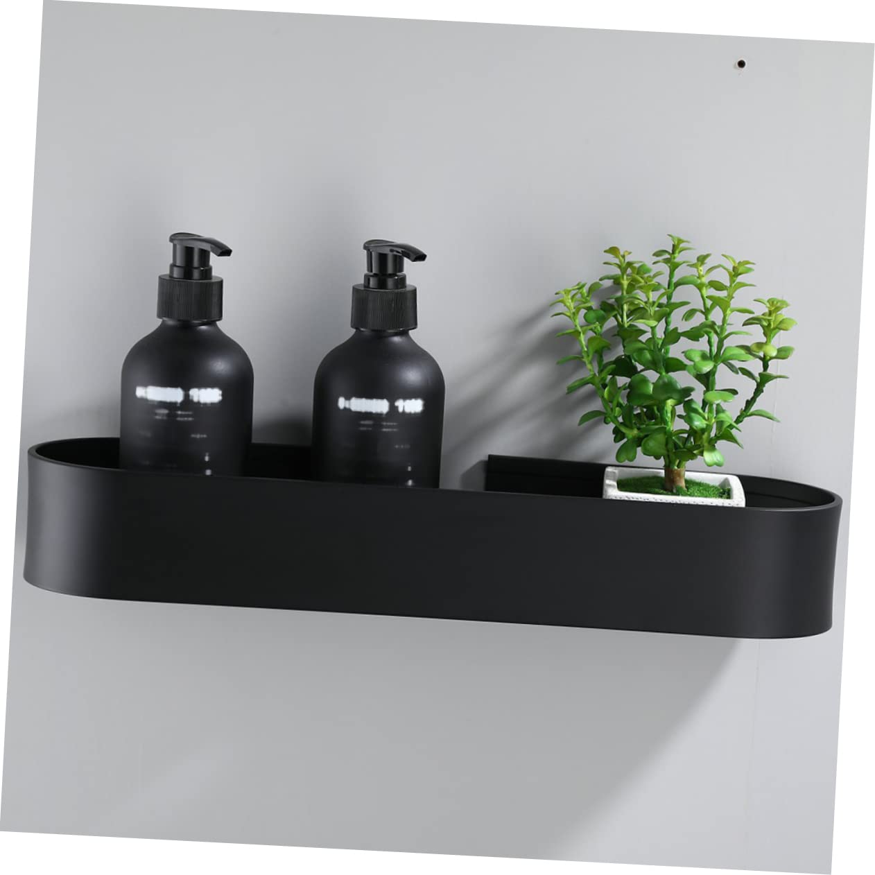 LIFKOME Estante de Pared de Aluminio Adhesivo Negro para Baño y Hogar