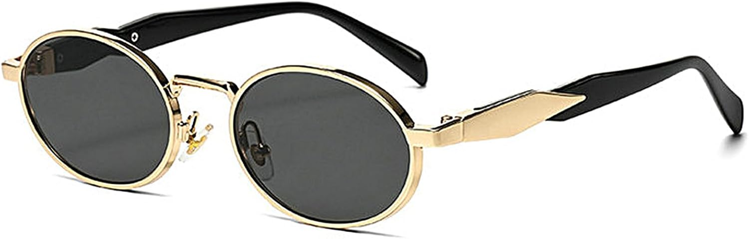 COTIA 2024 Trendy Retro Oval Sunglasses for Women Men Y2K Vintage Metal Fashion Punk Style Sun Glasses