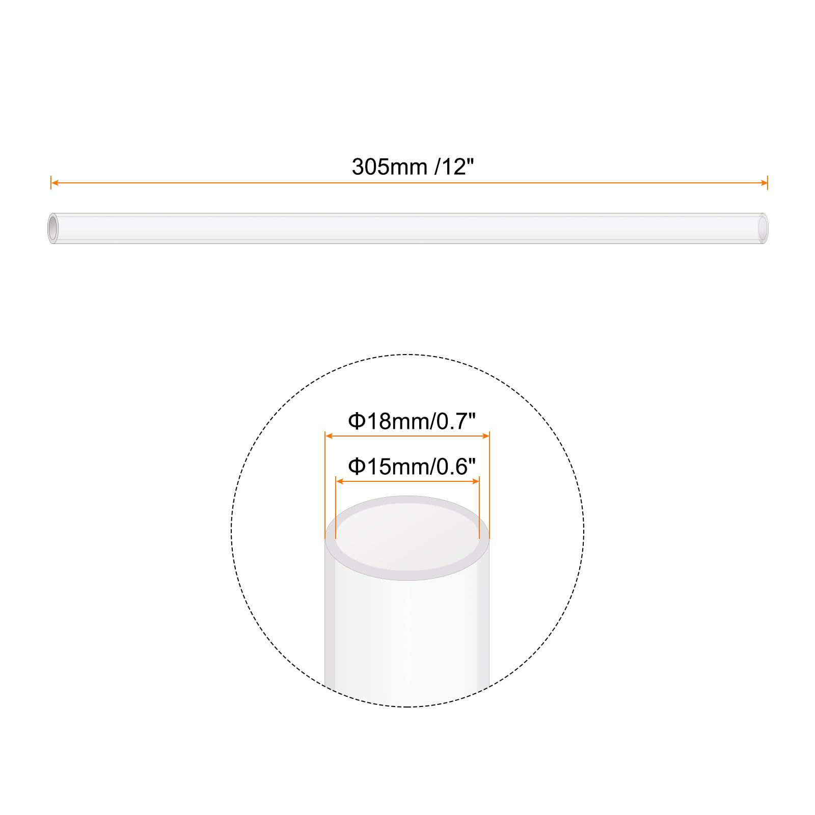 Tubi In Acrilico Trasparenti Rebower - 4 Pezzi, &Oslash;15/18mm, Lunghezza 150mm Per Acquari, Fai Da Te