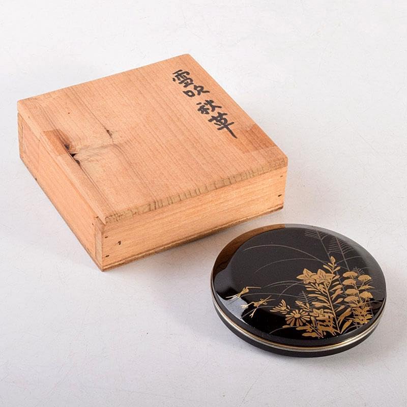茶道具　色絵　花草文　香合　時代箱　C　8475 茶道具 香合（こうごう） 香合 染付 屏風箱 景徳鎮 王懐英 | 千年の