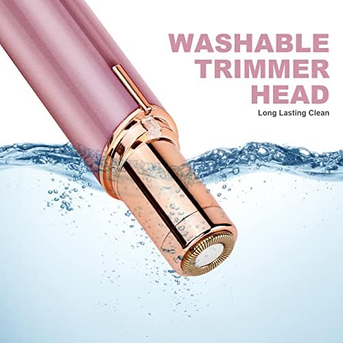 URAQT Facial Hair Remover for Women, Painless Face Hair Trimmer, Rechargeable Mini Epilator Lady Shaver Portable Electric Razor for Lips Face Body Peach Fuzz