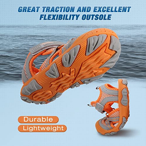 Image of UOVO Boys Sandals Kids Sandals Hiking Athletic Closed-Toe Beach Summer Sandals for Boys Quick-Drying