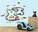 ufengke Dessin Animé Voiture de Course Avion Stickers Muraux, La Chambre des Enfants Pépinière Autocollants Amovibles