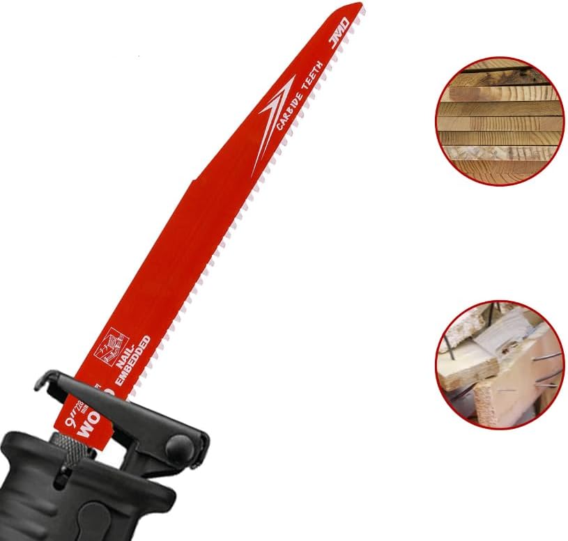 3Pcs/1Set 228mm 6TPI Wood Pruning Saw High Carbon Steel Reciprocating Saw Blades Applicable To Wood And PVC Pipe Cutting