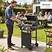 Outsunny Gasgrill 5,4 KW 2 Brenner Stahl BBQ Grillwagen inkl klappbar Seitentisch Thermometer verchromter Grillrost Warmhalterost Rolle Unterschrank, Gas-Grill für Balkon Party BBQ Schwarz
