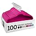ZOBER Premium Quality Space Saving Velvet Hangers Strong and Durable Hold Up To 10 Lbs - 360 Degree Chrome Swivel Hook - Ultra Thin Non Slip Suit Hangers - (Pink, 100 Pack)